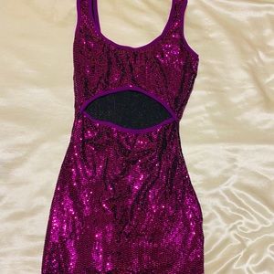 Purple sequin tank dress